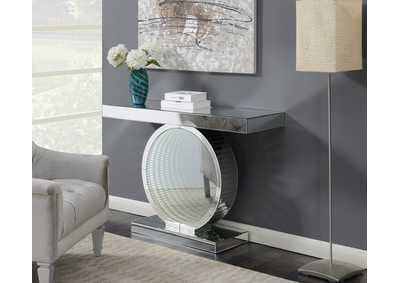 Rectangular Console Table with Circular Base Clear Mirror,Coaster Furniture