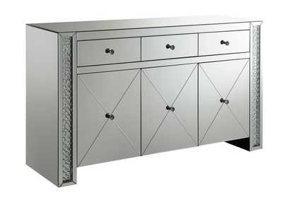 Black/Silver Contemporary Silver And Black Cabinet