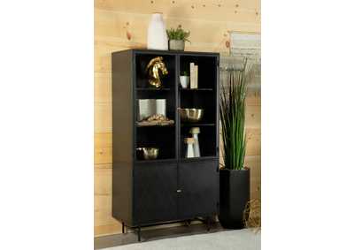 Image for Santiago Rectangular 4-door Cabinet Matte Black