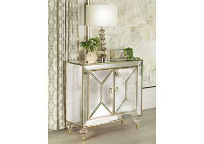 Lupin 2-door Accent Cabinet Mirror and Champagne