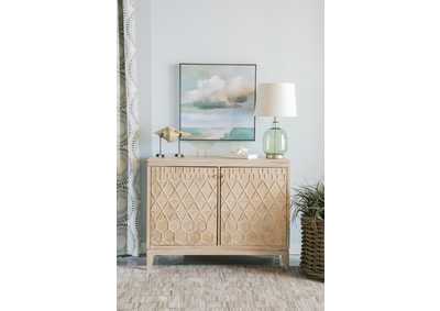 Image for 2-door Geometric Accent Cabinet White Distressed