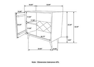 Alyssum Checkered Pattern 2-door Accent Cabinet Natural