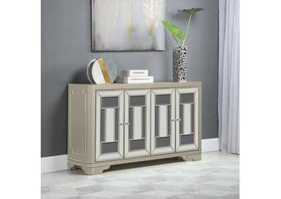 Image for Toula 4-door Accent Cabinet Smoke and Champagne