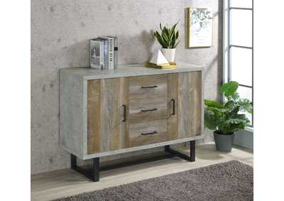 Image for Abelardo 3-drawer Accent Cabinet Weathered Oak and Cement