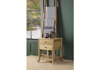 Russo 2-drawer Accent Table with Open Shelf Natural Mango