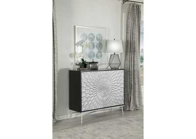 Image for Josie Rectangular 2-door Accent Cabinet Black and Silver