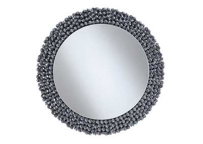 Image for Round Wall Mirror with Textural Frame Grey