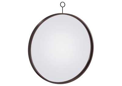 Image for Gwyneth Round Wall Mirror Black Nickel