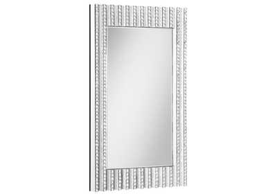 Image for Aideen Rectangular Wall Mirror with Vertical Stripes of Faux Crystals