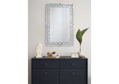 Image for Cecily Rectangular Leaves Frame Wall Mirror Faux Crystal