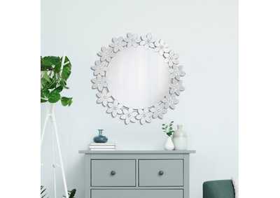 Image for Cordelia Round Floral Frame Wall Mirror
