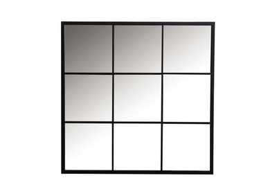 Image for Quetzal Square Window Pane Wall Mirror Black