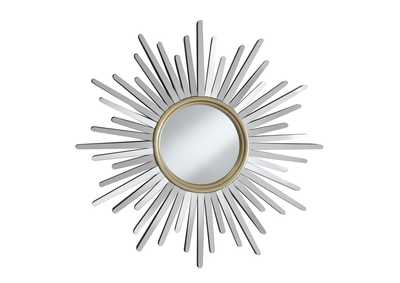 Image for Sunburst Wall Mirror Champagne and Silver