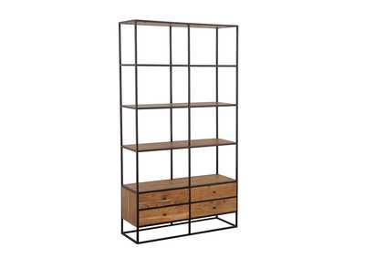 Image for Belcroft 4-drawer Etagere Natural Acacia and Black