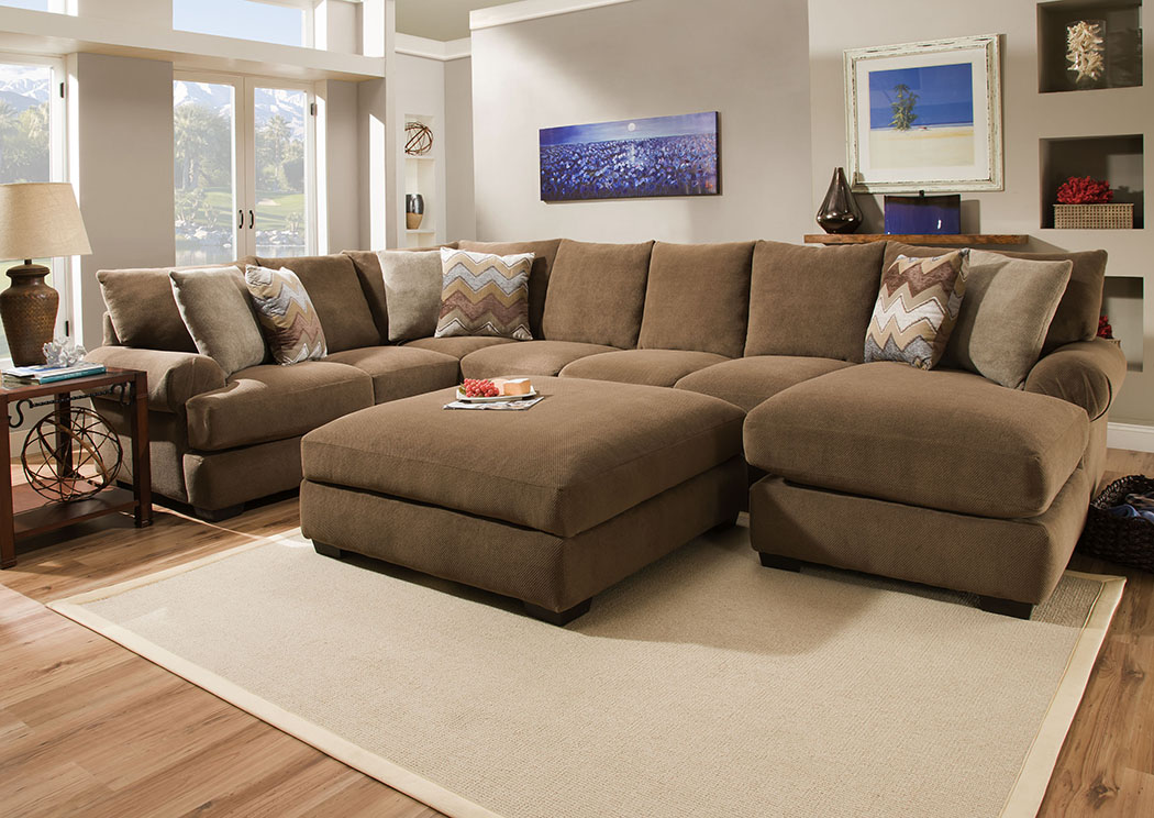 Bacarat Mocha Square Cocktail Ottoman,Corinthian