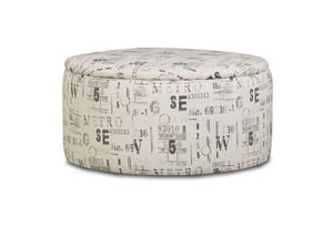 Image for Lightrail Raven Round Storage Ottoman w/Casters