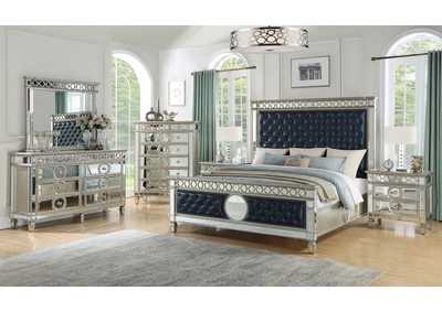 Image for Brooklyn Silver Queen Bedroom Set - Bed, Dresser, Mirror, 2 Nightstands, Chest