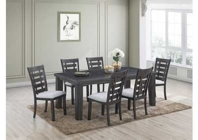 Image for Bailey Gray 7 Piece Dining Set -Table W/ 6 Side Chairs