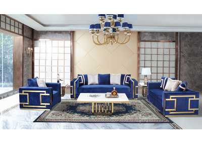 Image for Lawrence Navy Blue 3 Piece Living Room Set - Sofa, Loveseat, Armchair