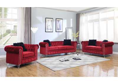 Image for Sahara Red Red 2 Piece Living Room Set - Sofa & Loveseat
