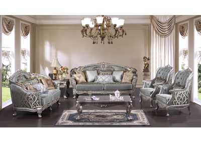 Image for Zara Silver 3 Piece Living Room Set - Sofa, Loveseat, Armchair
