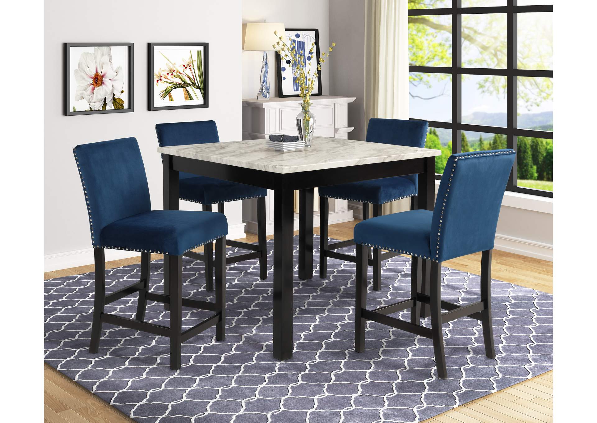 Lennon 5 Piece Counter Height Table,Crown Mark