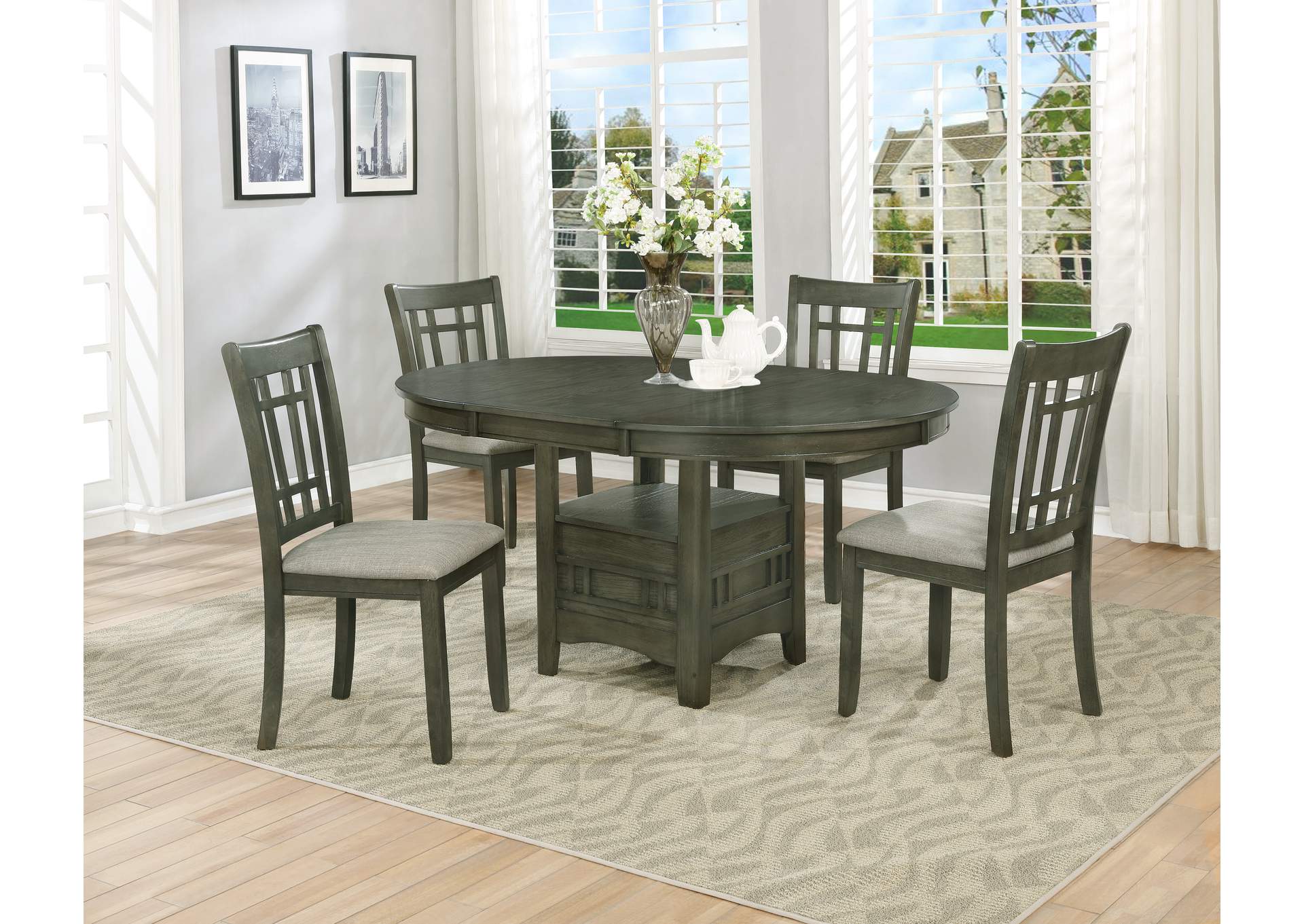 2195 Grey Hartwell Dining Table Grey (1X18 L),Crown Mark