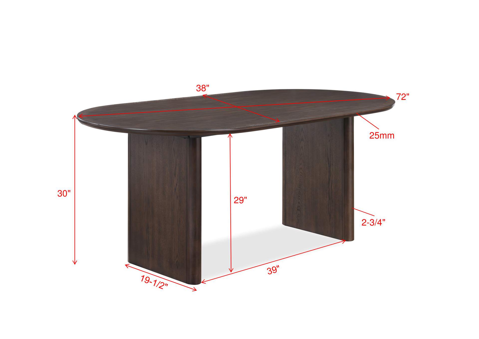 Cullen Oval Dining Table,Crown Mark