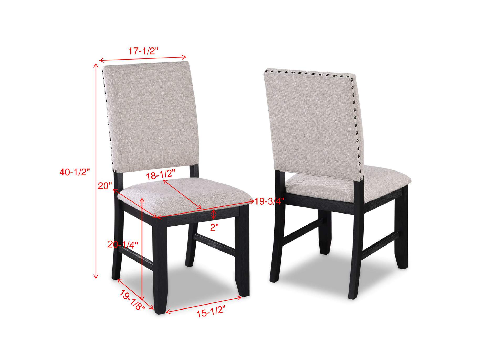 Regent Side Chair Charcoal Black,Crown Mark