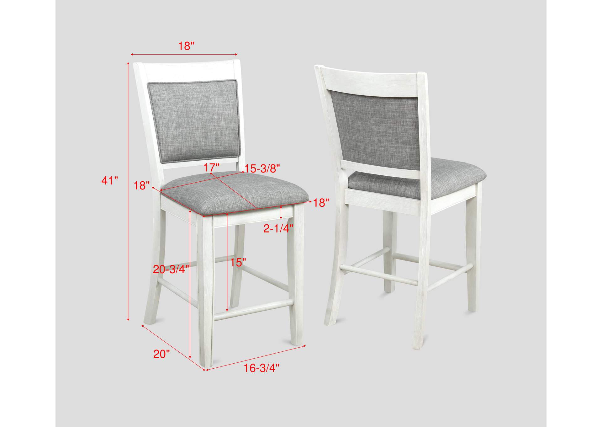 Fulton Counter Height Chair White,Crown Mark