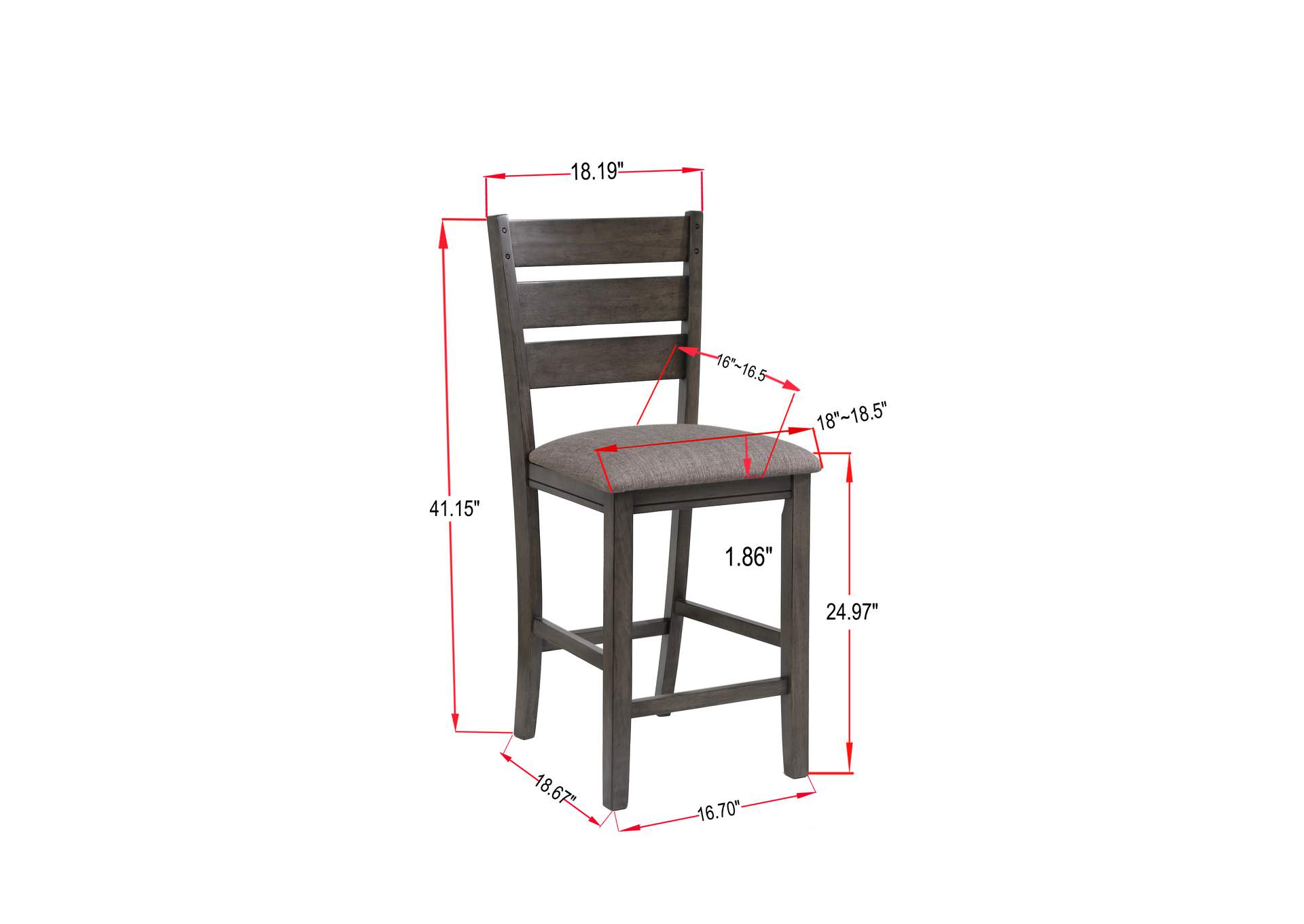 Bardstown Counter Height Chair Grey,Crown Mark