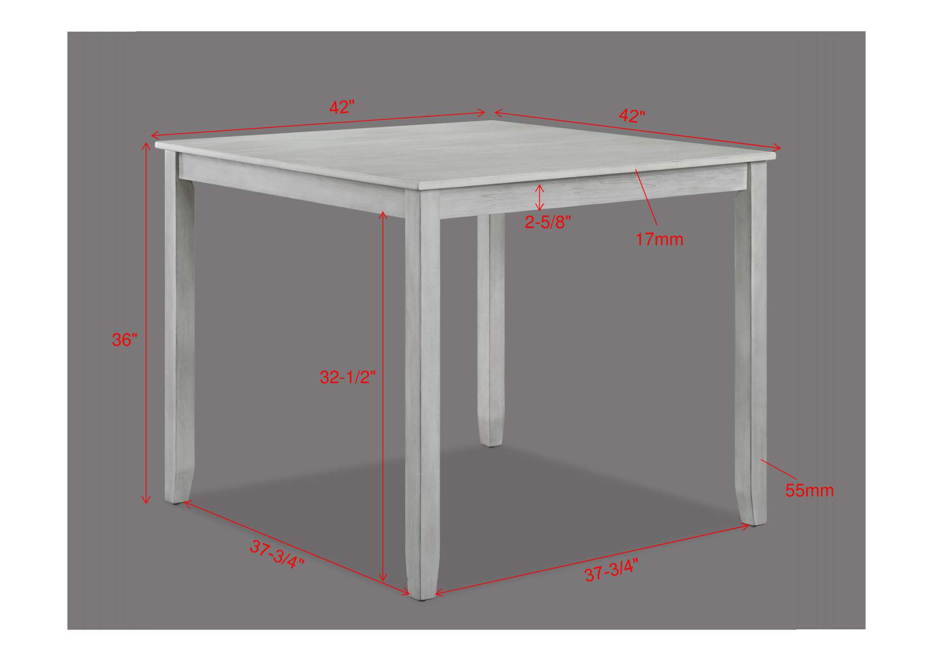 Henderson 5 Piece Counter Height Drift Wood,Crown Mark