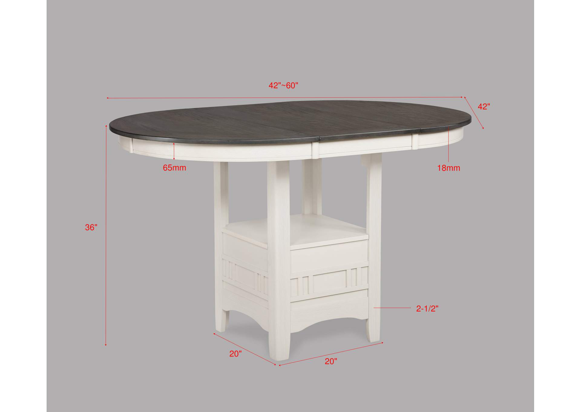 Hartwell Counter Height Table Chalk Grey,Crown Mark