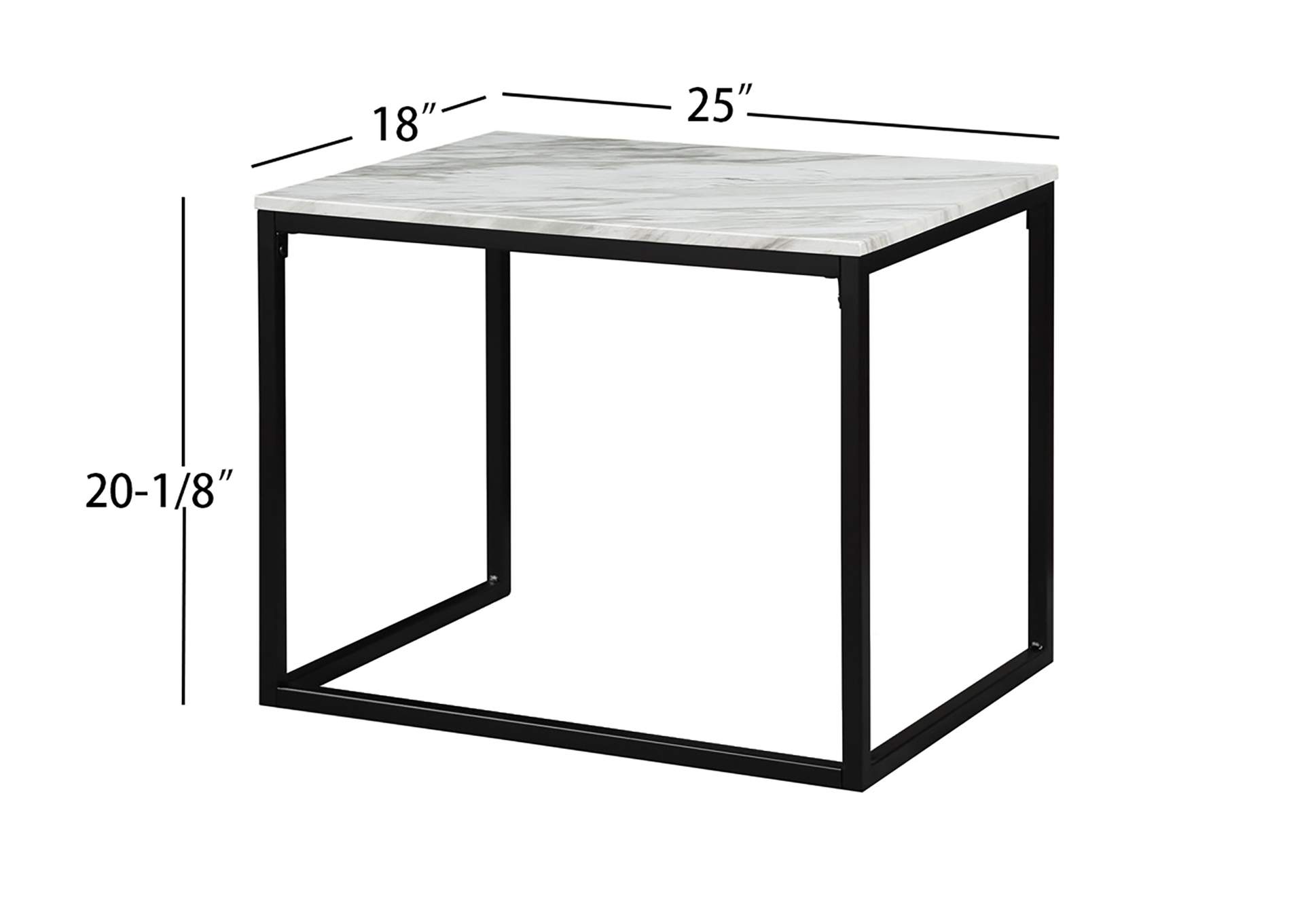 Adola 3 - Pk Nesting Table White,Crown Mark