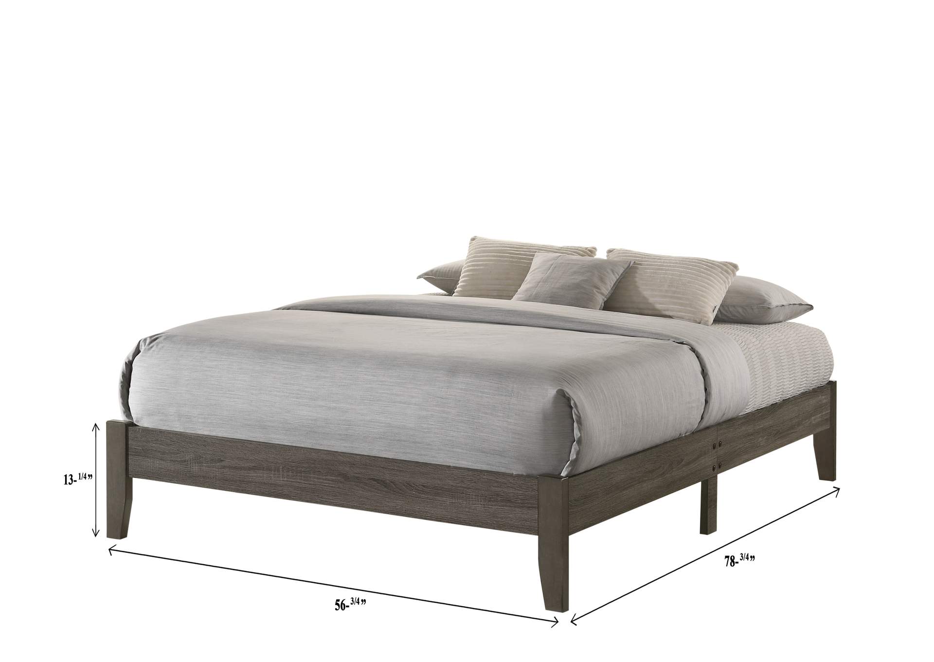 Skyler Grey Full Platform Bed One Box,Crown Mark