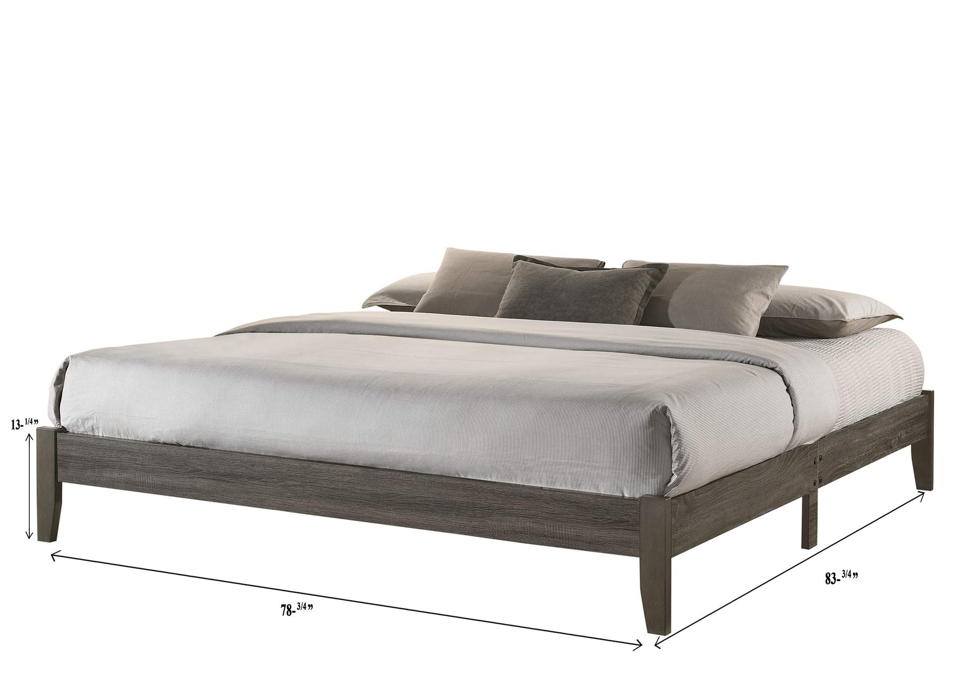 Skyler King Platform Bed In One Box Grey,Crown Mark