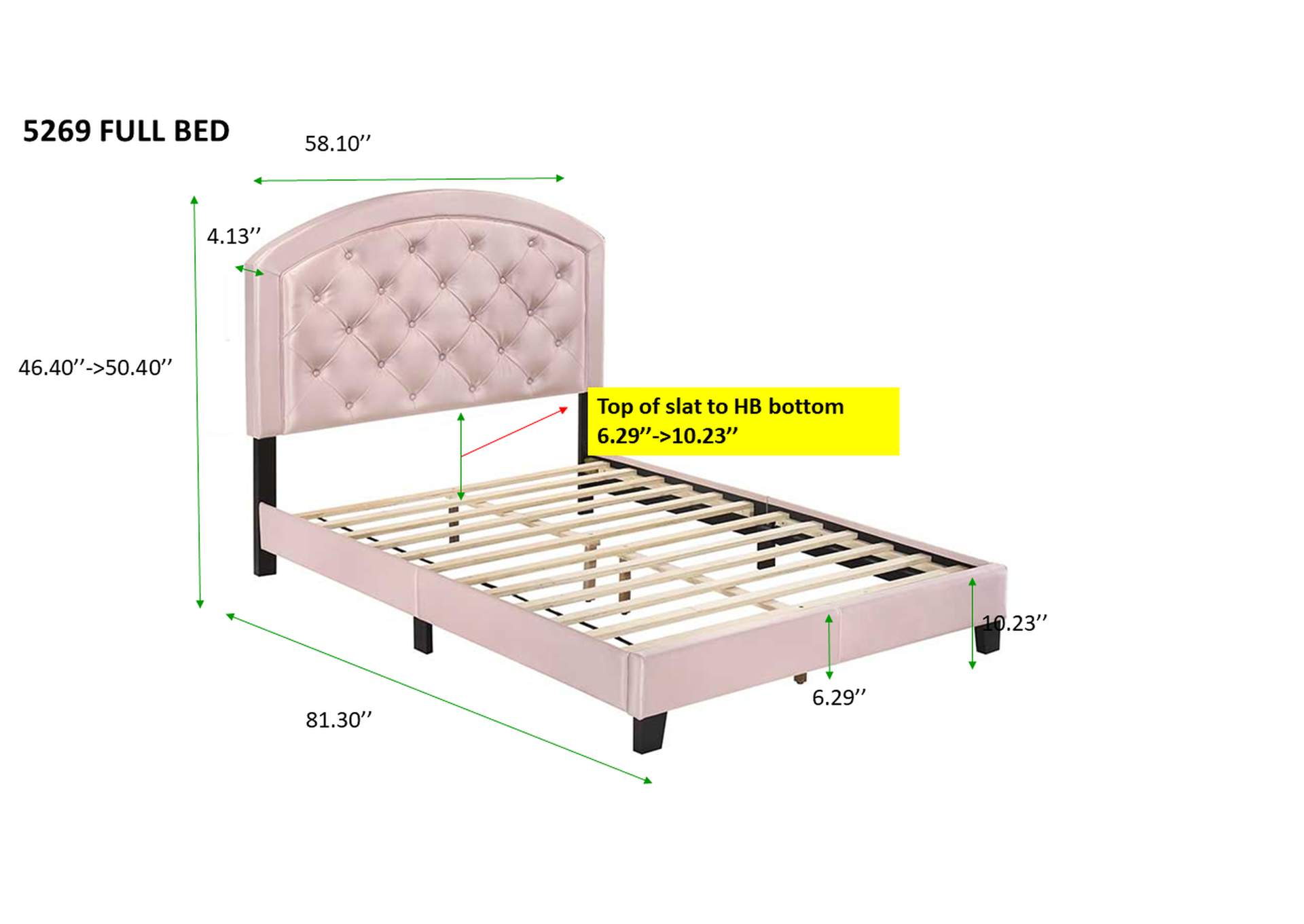 Gaby Full Platform Bed Adjhb Silver J & B Furniture