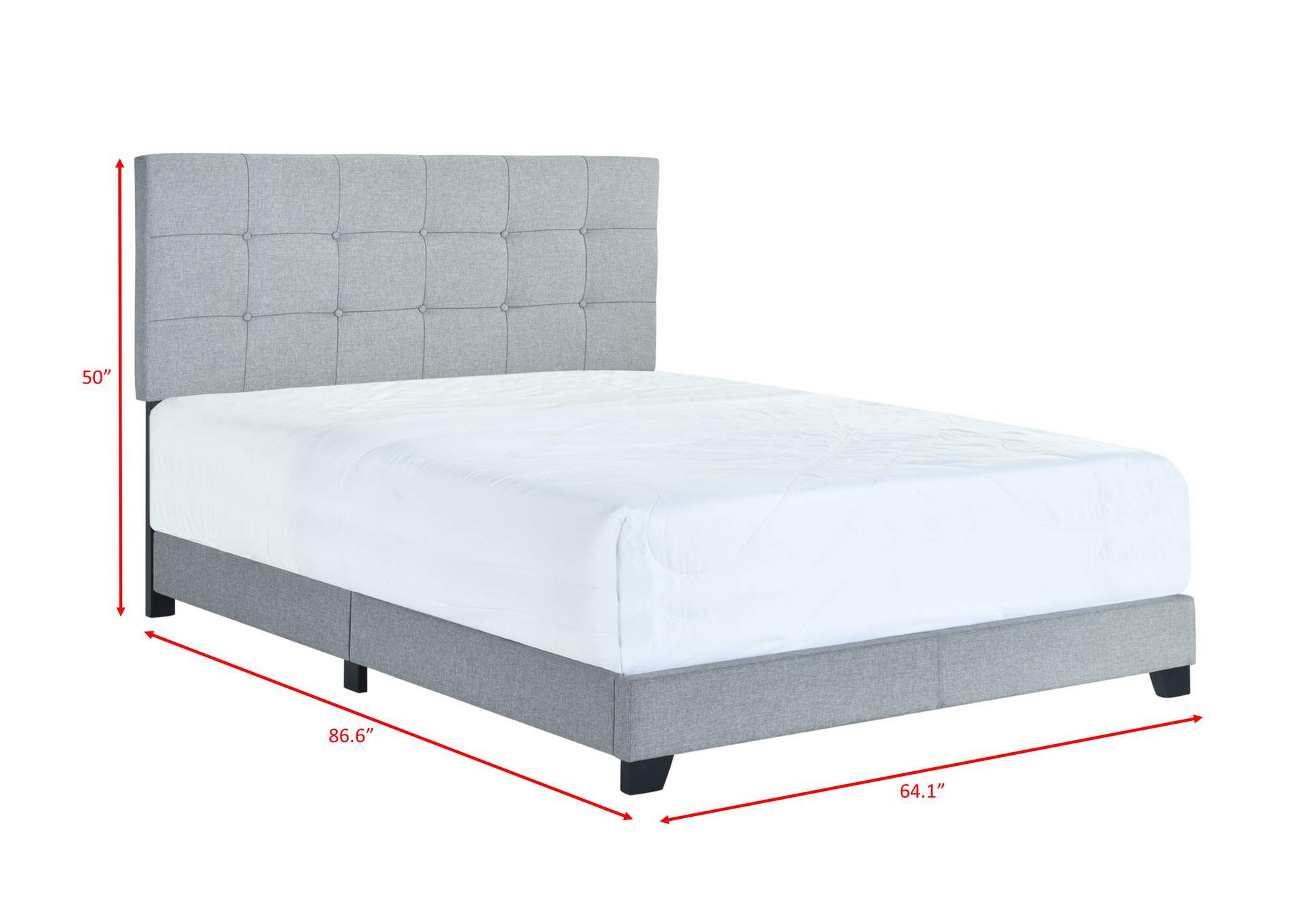 Florence Queen Bed Grey,Crown Mark
