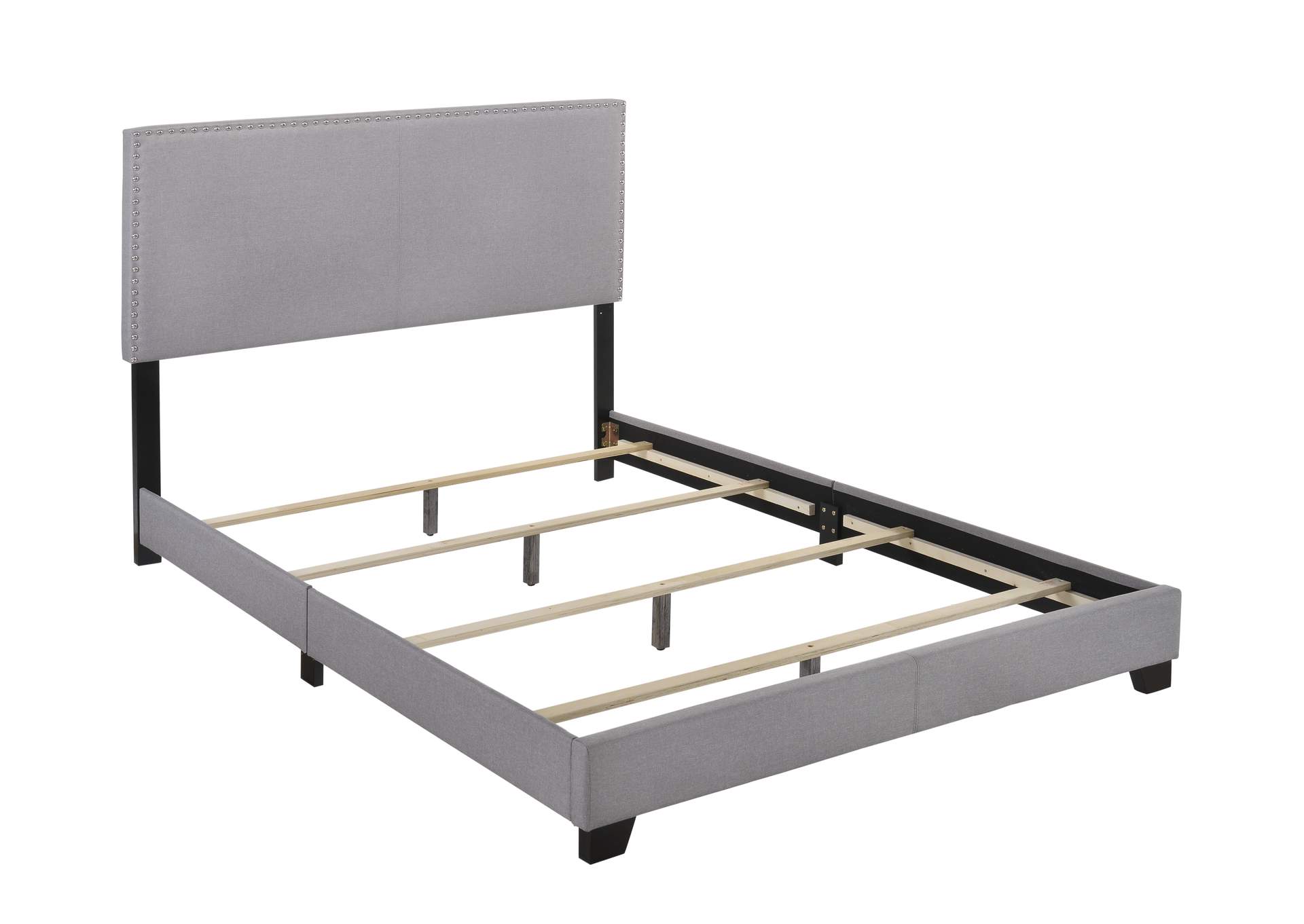 Erin Queen Nailhead Bed Grey,Crown Mark