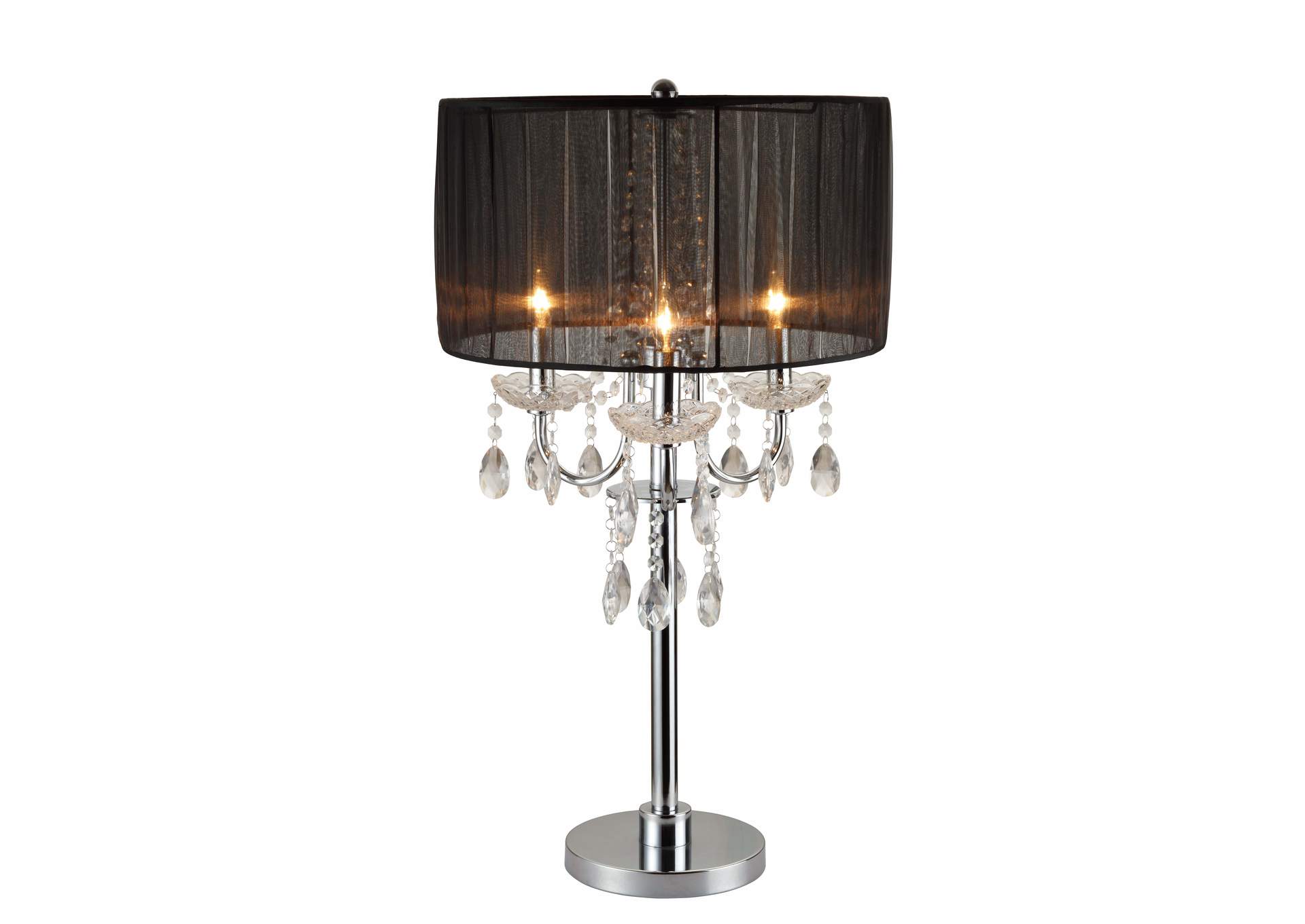 6121 Chrome Chandelier Table Touch Lamp 29.5 H