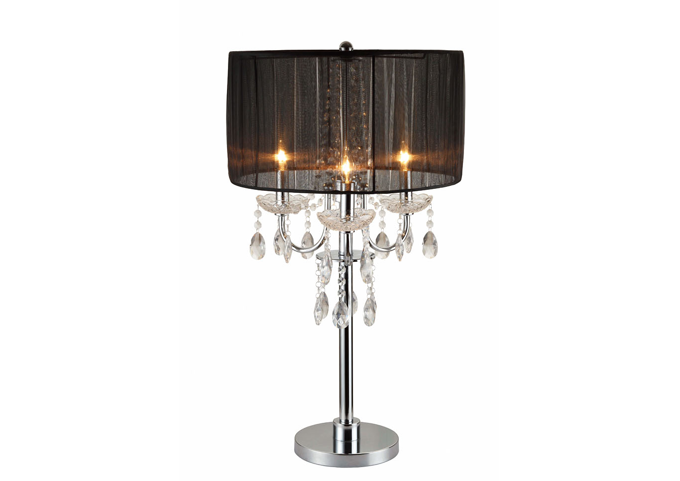 6121 Chrome Chandelier Table Touch Lamp 29.5 H,Crown Mark
