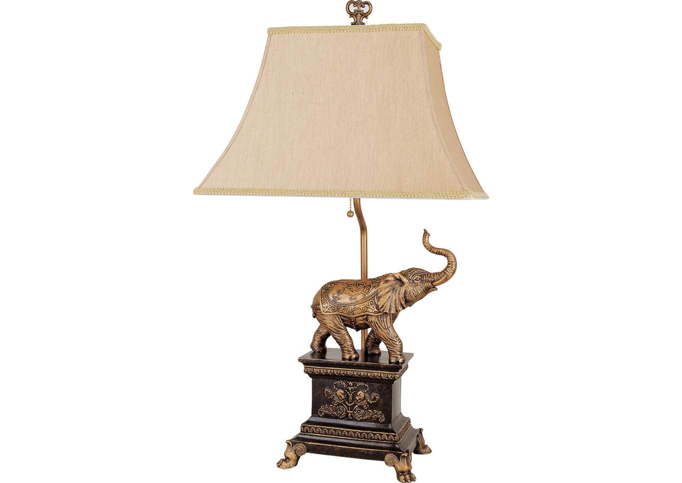 0 Elephant Table Lamp 29 H,Crown Mark
