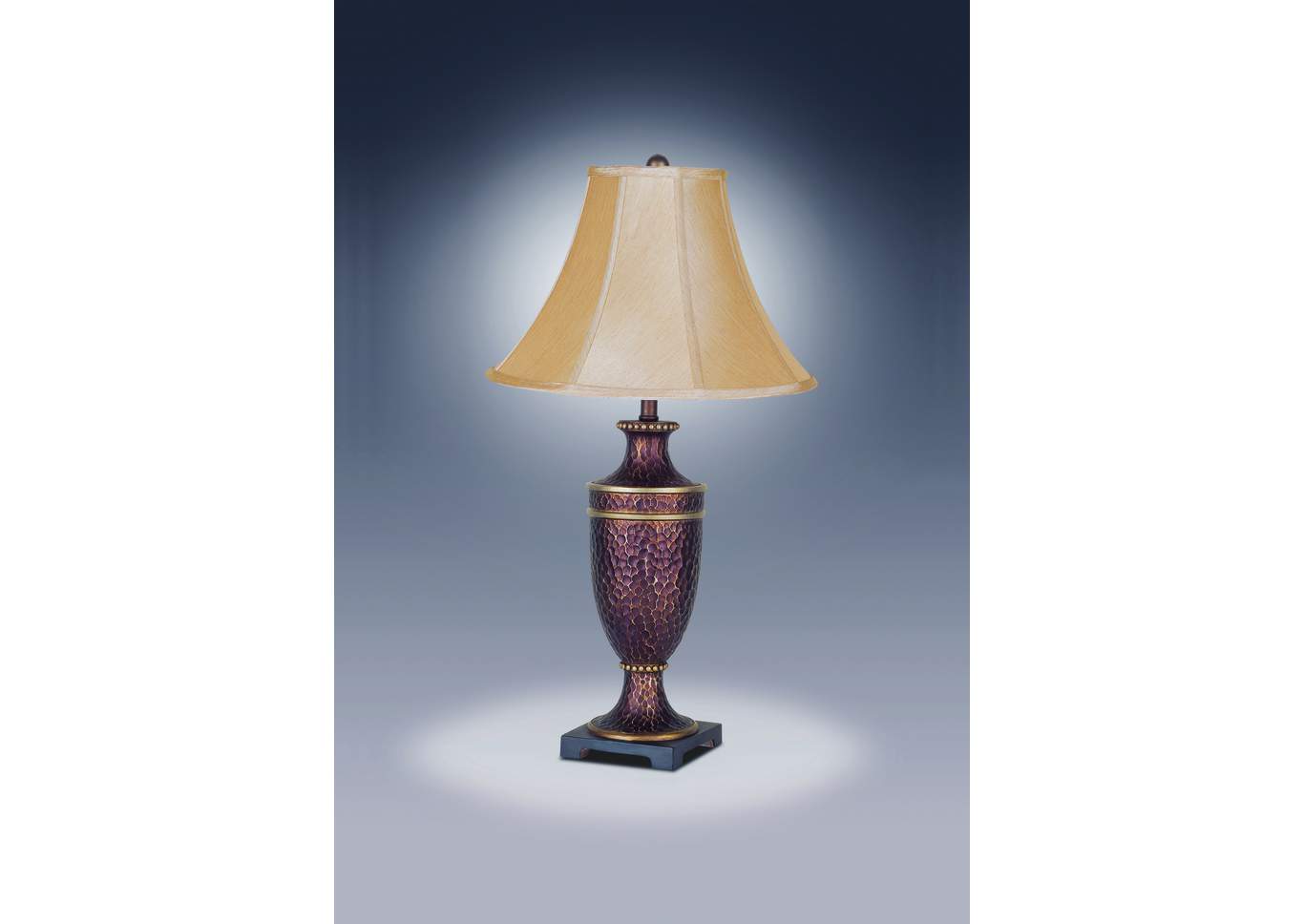 HAMMERED URM LAMP with Bell shade,Crown Mark