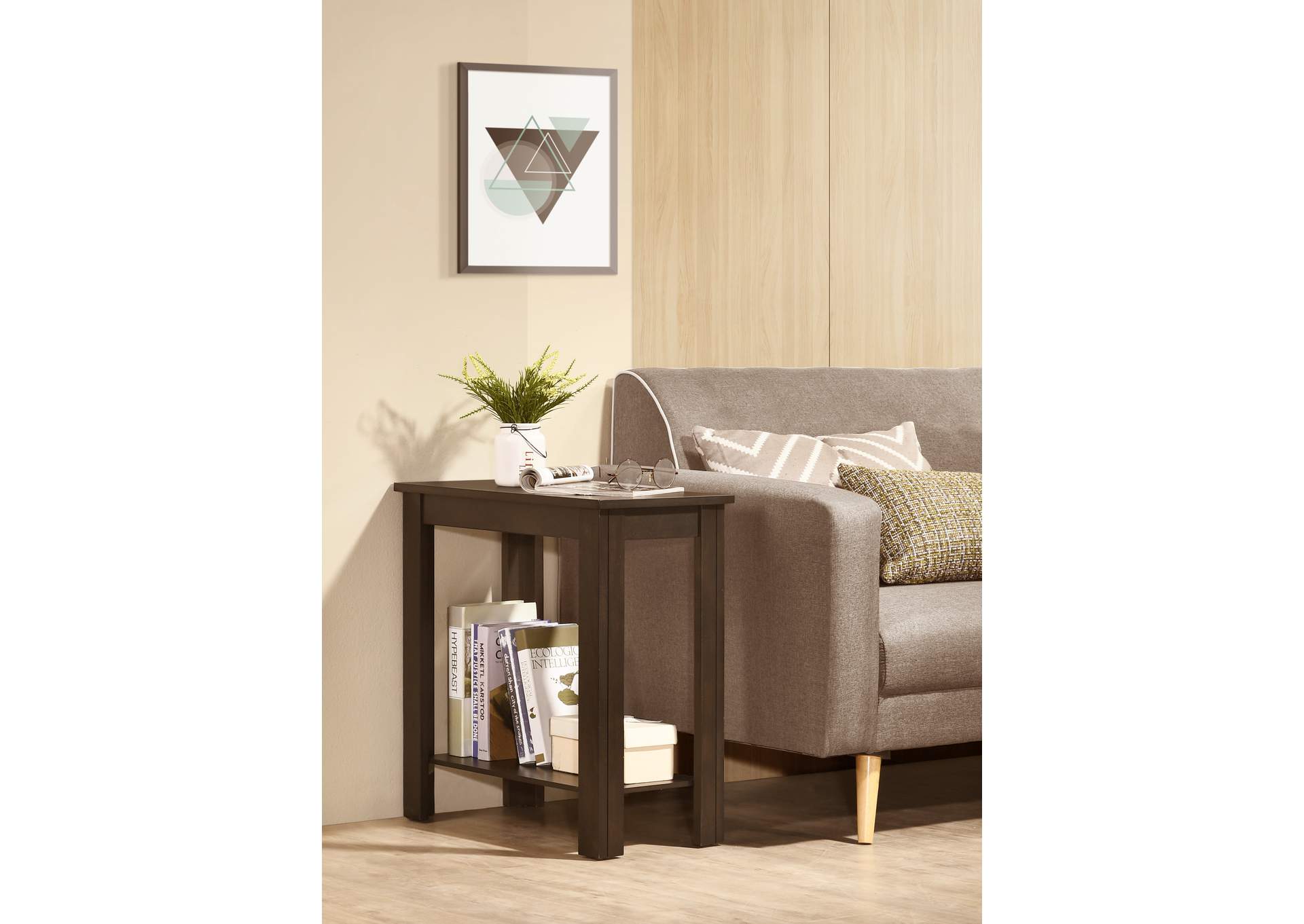 Pierce Chairside Table Charcoal,Crown Mark