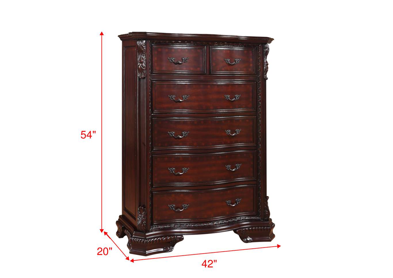 Sheffield King Bed W/ Dresser, Mirror, Nightstand, Chest,Crown Mark