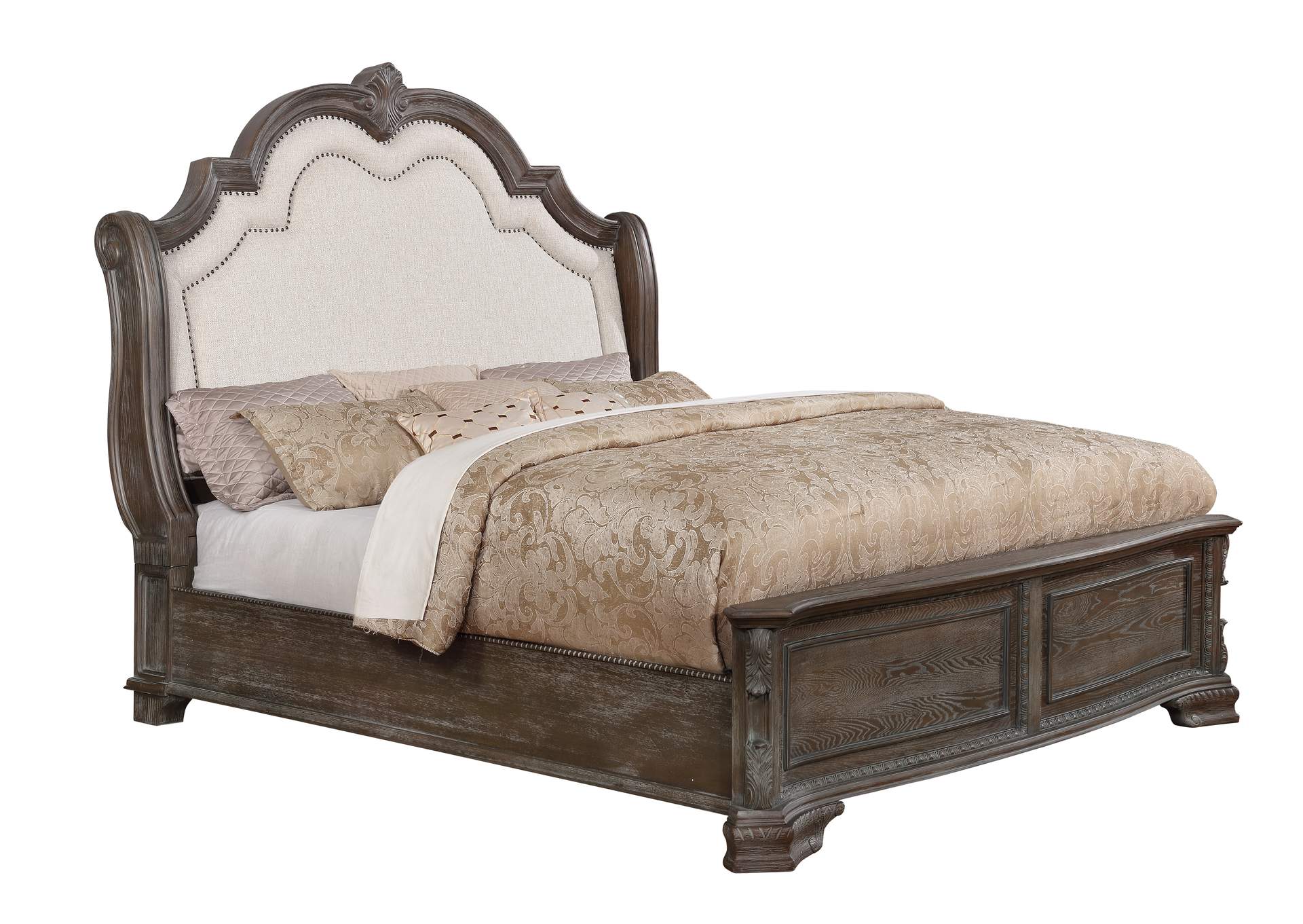 Sheffield Queen Bed Antique Gray,Crown Mark