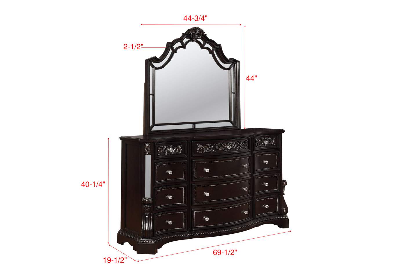 Bankston King Bed W/ Dresser, Mirror, Nightstand, Chest,Crown Mark