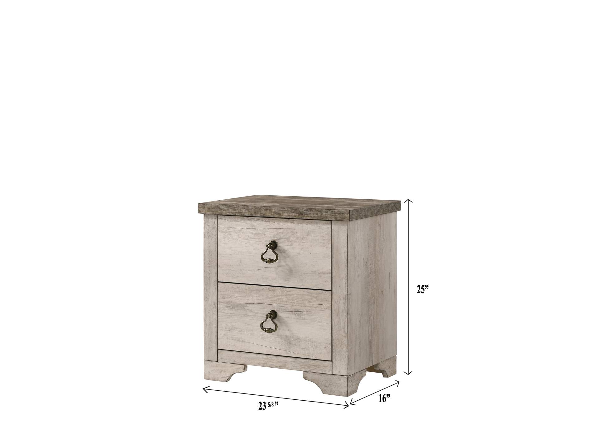 Patterson White Night Stand,Crown Mark