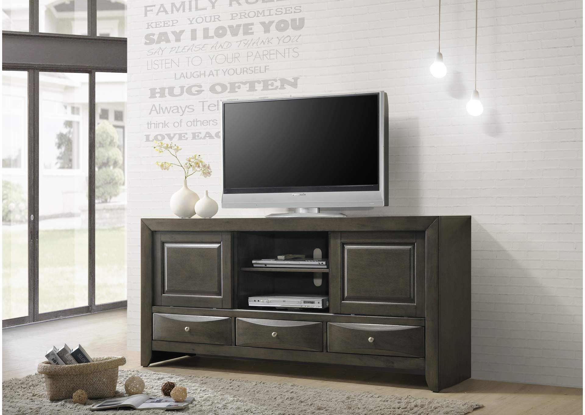 Emily Tv Stand Grey,Crown Mark