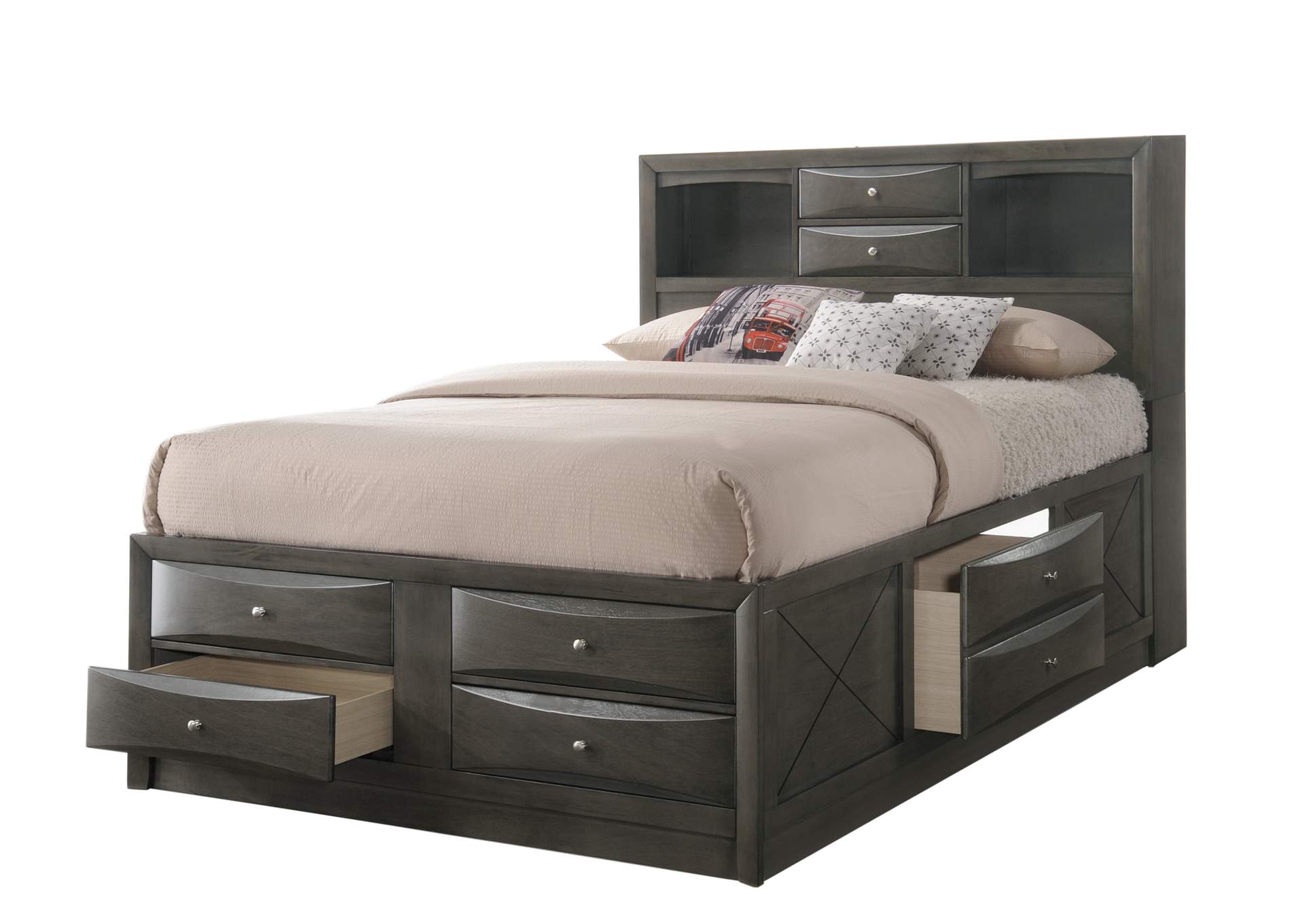 Emily Storage Gray Queen Bed,Crown Mark